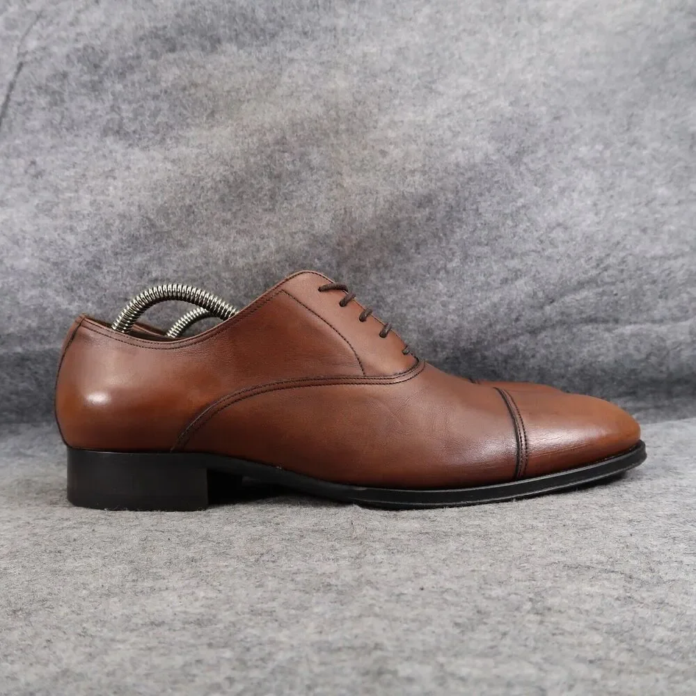 To Boot Shoes Men 8 Oxford Cap Toe Formal Calf Leather Brandon II Classic Cognac